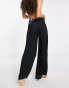 Фото #3 товара ASOS DESIGN Petite drawstring palazzo beach trouser in black