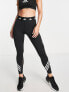 adidas Training Techfit 3 stripe leggings in black