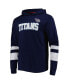 ფოტო #5 პროდუქტის Men's Navy, White Tennessee Titans Alex Long Sleeve Hoodie T-shirt
