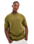 Фото #1 товара ASOS DESIGN lightweight brushed knitted t-shirt in khaki