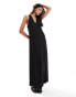 JDY sleeveless knot back maxi dress in black