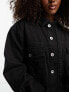 COLLUSION Unisex oversized denim jacket in black