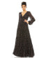 Фото #1 товара Women's Ieena Button V Neck Bodice Illusion Sleeve Tiered Gown