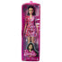 BARBIE Fashionistas With Long Black Hair & Floral Dress With Puffed Sleeves Strappy Purple Heels Butterfly Ring Doll