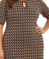 ფოტო #3 პროდუქტის Plus Size Printed Keyhole Sheath Dress