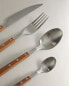 4-piece cutlery with wooden handle Коричневый, 14 x 23.3 x 2.5 cm - фото #2