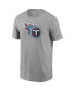 ფოტო #2 პროდუქტის Men's Heathered Gray Tennessee Titans Primary Logo T-shirt