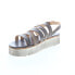 Bed Stu Ensley F395014 Womens Gray Leather Platform Sandals Shoes 11