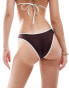 Фото #2 товара Free Society contrast high leg bikini bottom in coffee and cream