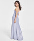 Juniors' Glitter Draped Front Gown