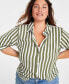 ფოტო #3 პროდუქტის Trendy Plus Size Striped Button-Up Shirt, Created for Macy's