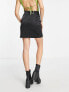 New Look Tall satin side split mini skirt in black