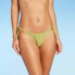 Фото #1 товара Juniors' Shirred Side-Tie High Leg Scoop Bikini Bottom - Xhilaration™ size Large