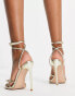 Simmi London Samia heeled sandals with bow details in gold