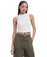 ფოტო #1 პროდუქტის Women's Cropped Mockneck Sleeveless Top