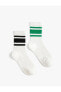 Фото #4 товара 2'li Kolej Soket Çorap Seti Şerit Detaylı
