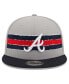 ფოტო #3 პროდუქტის Men's Gray, Navy Atlanta Braves Band 9FIFTY Snapback Hat