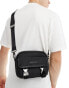 Bershka buckle cross body bag in black