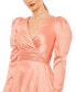 Фото #2 товара Women's Faux Wrap Long Sleeve A Line Gown