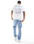 Jack & Jones oversized cherry blossom back print t-shirt in white weiß, XXL - Chest 120cm - фото #9