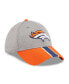 Фото #3 товара Men's Heather Gray, Orange Denver Broncos Striped 39THIRTY Flex Hat