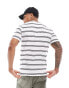 Brave Soul horizontal stripe t-shirt in white & black