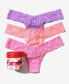 ფოტო #3 პროდუქტის Women's Holiday 3 Pack Low Rise Thong Underwear