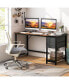 Фото #2 товара Home Office Desk with 2 Drawers Hanging Hook