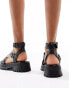 Stradivarius chunky track sole sandal in black