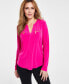 ფოტო #1 პროდუქტის Women's Zip-Pocket Blouse, Created for Macy's