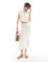 Фото #1 товара Vero Moda linen midi skirt co-ord in off white