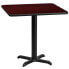 Фото #1 товара 30'' Square Mahogany Laminate Table Top With 22'' X 22'' Table Height Base