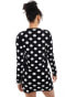 Фото #3 товара Mango spot print knittedco-ord cardigan in black