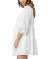 Фото #2 товара Maternity Valentina Embroidered Long Sleeve White Dress