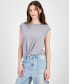 ფოტო #1 პროდუქტის Juniors' Knot-Front Muscle Tee