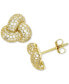 ფოტო #1 პროდუქტის Cubic Zirconia Pavé Love Knot Stud Earrings in 14k Gold-Plated Sterling Silver