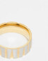 Фото #6 товара ASOS DESIGN waterproof stainless steel band ring with texture in silver and gold tone