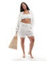 Фото #1 товара Esmee Curve stripe beach short co-ord in white