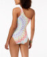 Bar III 260975 Women Starburst Printed One-Shoulder One-Piece Swimsuit Size L