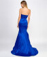 Фото #2 товара Juniors' Bow-Trim Strapless Mermaid Gown, Created for Macy's