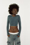 Seamless ribbed faded crop top