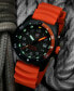 Men's Swiss Bear Grylls Survival SEA Series Never Give Up Dive Orange Rubber Strap Watch 42mm