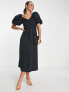 & Other Stories wrap midi dress in black