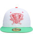 Фото #2 товара Men's White, Green Oakland Athletics Alternate Logo Watermelon Lolli 59Fifty Fitted Hat