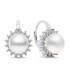 Stunning silver earrings with pearls and zircons EA418W