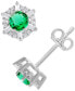 ფოტო #11 პროდუქტის Sapphire (5/8 ct. t.w.) & Diamond (1/10 ct. t.w.) Stud Earrings in 14k White Gold (Also in Emerald & Ruby)