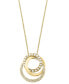 Фото #2 товара EFFY® Cultured Freshwater Pearl (2mm) & Diamond (1/3 ct. t.w.) Interlocking Circle 18" Pendant Necklace in 14k Gold