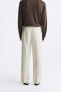 BELTED COTTON-LINEN TROUSERS