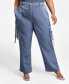 ფოტო #1 პროდუქტის Trendy Plus Size Straight-Leg Cargo Pants