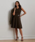 ფოტო #1 პროდუქტის Women's Buckle-Trim Herringbone Sleeveless Dress